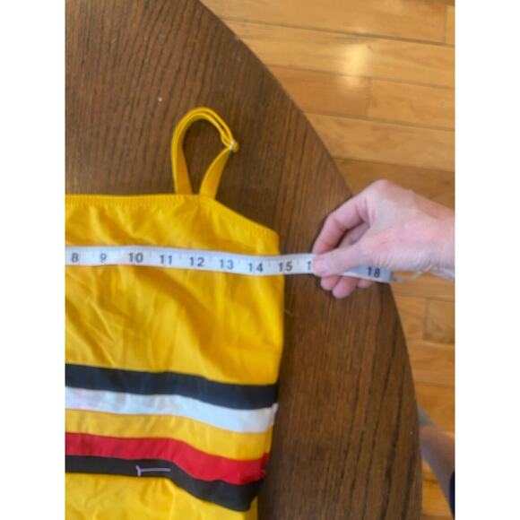 Solid & Striped Re/done Womens Large Yellow Malibu One Piece Swimsuit Retro 70’s - Picture 2 of 5